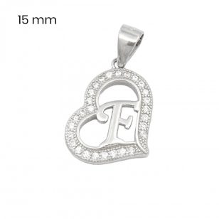 Silver pendant with the letter F