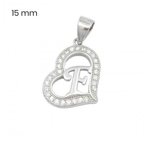 Silver pendant with the letter F