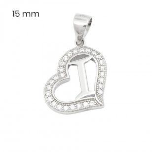 Silver pendant with the letter I