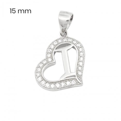 Silver pendant with the letter I