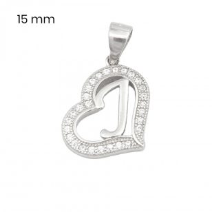 Silver pendant with the letter J