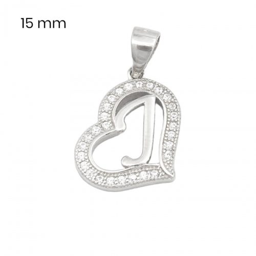 Silver pendant with the letter J