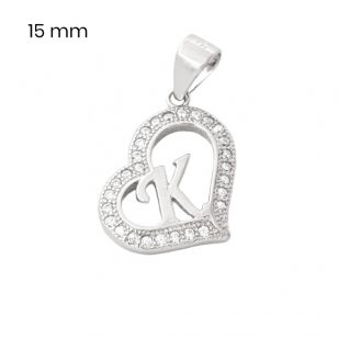 Silver pendant with the letter K