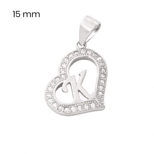 Silver pendant with the letter K