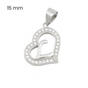 Silver pendant with the letter L