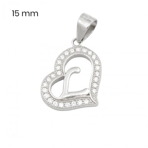 Silver pendant with the letter L