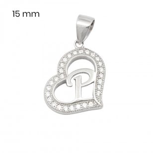 Silver pendant with the letter P