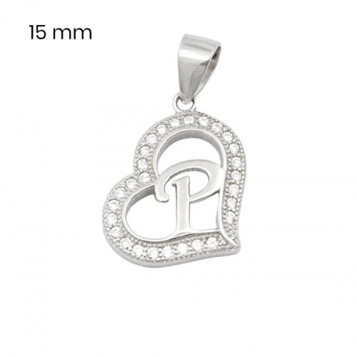 Silver pendant with the letter P