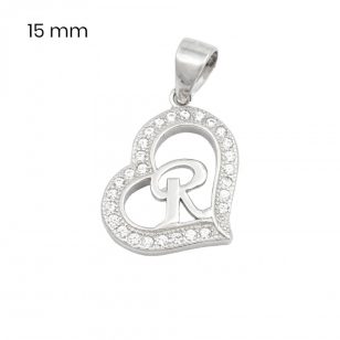 Silver pendant with the letter R