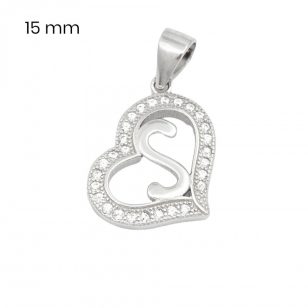 Silver pendant with the letter S 