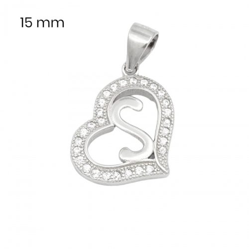 Silver pendant with the letter S 