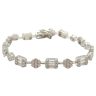Silver luxury bracelet with flowers and rectangles