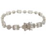 Silver luxury bracelet with flowers and rectangles
