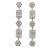 Silver drop / dangle earrings with flowers and rectangles