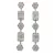 Ezüst lógós luxus fülbevaló jégvirág és téglalap