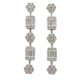 Silver drop / dangle earrings with flowers and rectangles