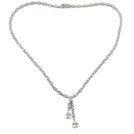 Luxury silver necklace with drop pendant