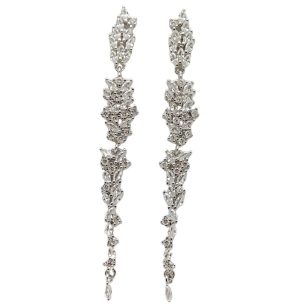 Silver decorative drop / dangle earrings