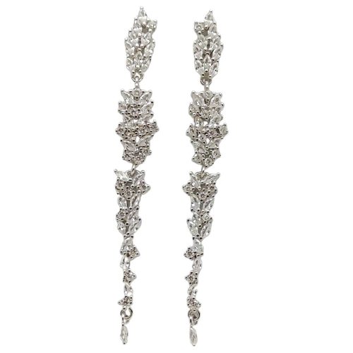 Silver decorative drop / dangle earrings