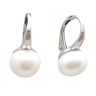 Silver latch-back pearl earrings