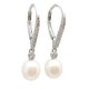 Silver drop pearl earrings