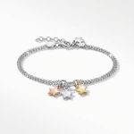 Silver bracelet with tricolor stars