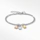 Silver bracelet with tricolor stars