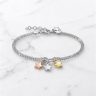 Silver bracelet with tricolor stars