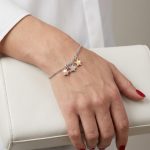 Silver bracelet with tricolor stars