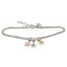 Silver bracelet with tricolor stars