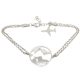 Silver bracelet with globe and airplane charms