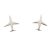Silver airplane earrings