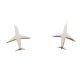 Silver airplane earrings