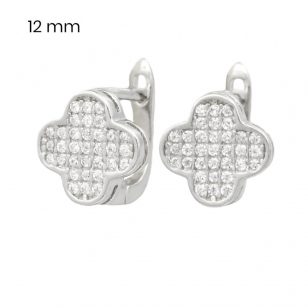 Silver clover earrings with lots of stones