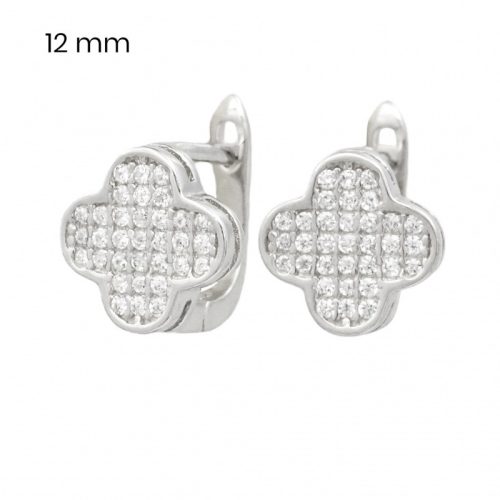 Silver clover earrings with lots of stones