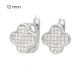 Silver clover earrings with lots of stones