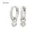 Silver hoop earrings with heart 2-in-1