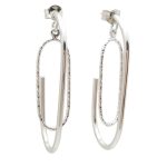 Silver paperclip earrings