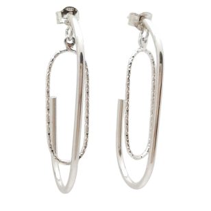 Silver paperclip earrings