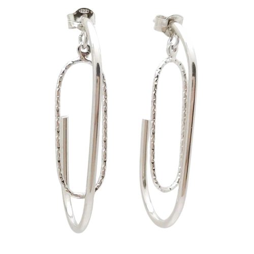 Silver paperclip earrings