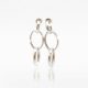 Silver drop double hoop earrings
