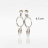 Silver drop double hoop earrings