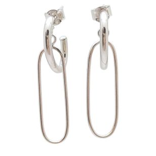 Silver paperclip earrings