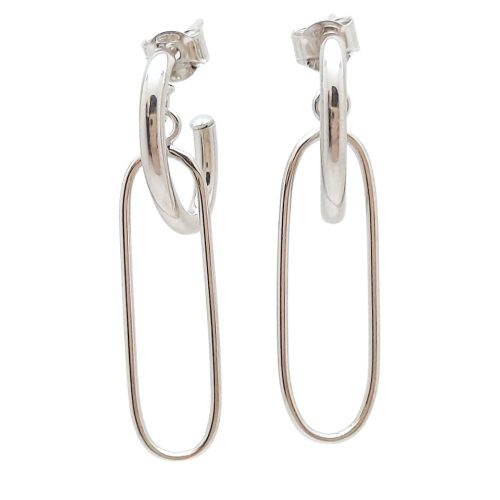 Silver paperclip earrings