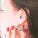 Silver trapezoid earrings