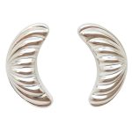 Silver croissant earrings