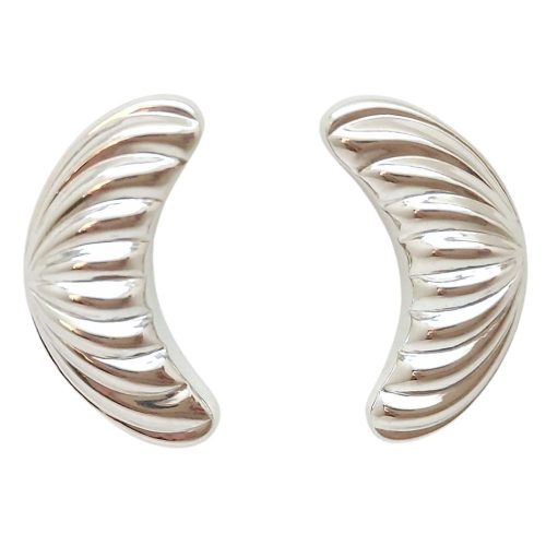 Silver croissant earrings