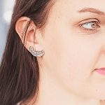 Silver croissant earrings