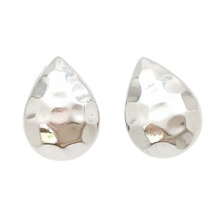 Silver drop stud earrings