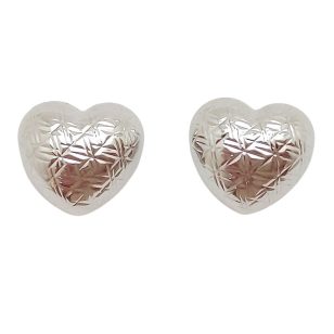 Silver heart stud earrings